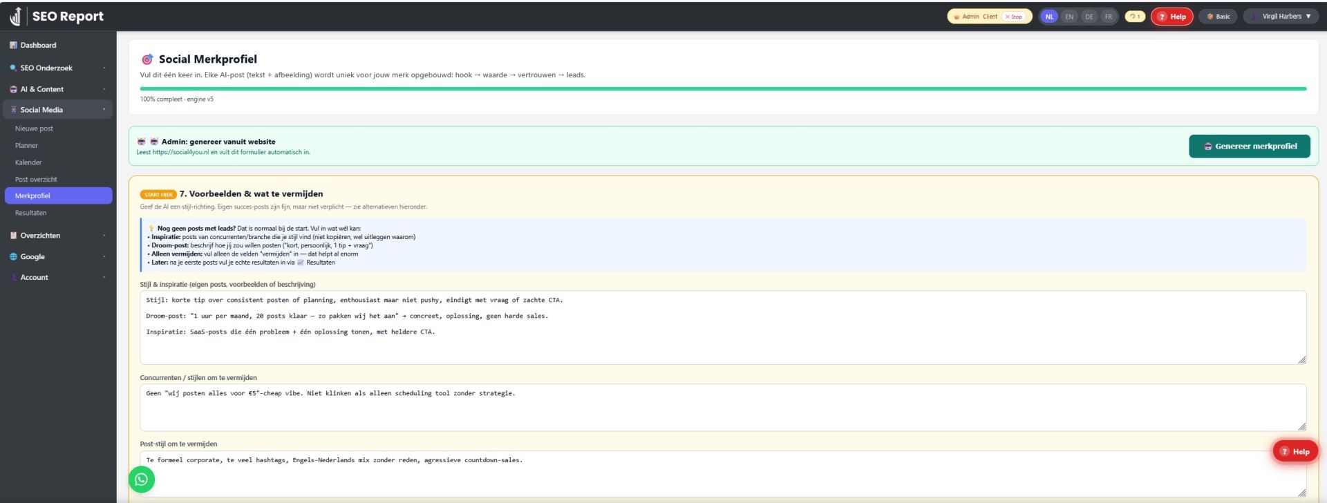 2. Merkprofiel & AI laten werken